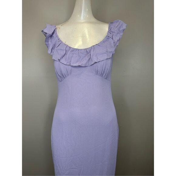 Reformation Scoop Neck Ruffled Tripoli Maxi Dress Aura Size 2 $348 - Picture 5 of 13